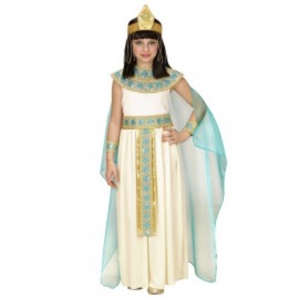 EGYPTIAN PRINCESS COSTUME GOLD AND BLUE ACCENTS - Picture 2 of 6